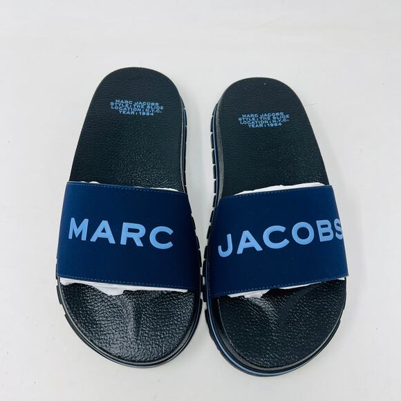 NEW! Marc Jacobs The Slide Navy Blue Casual Sandal Shoe - 8 - Picture 5 of 9
